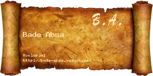 Bade Absa névjegykártya